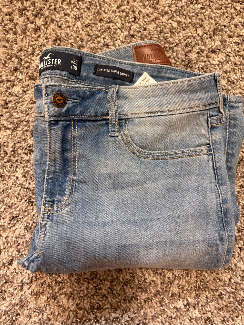 Hollister womens Light Blue Low-Rise Super Skinny Jeans